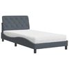 vidaXL Bett mit Matratze Dunkelgrau 100x200 cm Samt