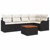 vidaXL Gartensofa-set mit Kissen 6 pcs Schwarz Poly-Rattan