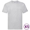 Fruit of the Loom Original T-Shirts 5 Stk. Grau 3XL Baumwolle