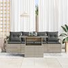 vidaXL Garten-Sofa-Set mit Speicher 5 pcs Hellgrau Poly Rattan