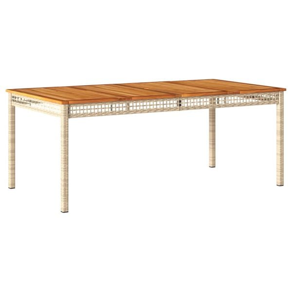 vidaXL 7-tlg. Garten-Essgruppe mit Kissen Beige Poly Rattan