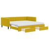 vidaXL Tagesbett Ausziehbar mit Schubladen Gelb 100x200 cm Samt