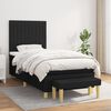 vidaXL Boxspringbett mit Matratze Schwarz 90x200 cm Stoff