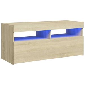 vidaXL TV-Schrank mit LED-Leuchten Sonoma-Eiche 90x35x40 cm