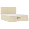 vidaXL Ottoman-Bett mit Matratzen & LEDs Creme 200x200 cm Stoff