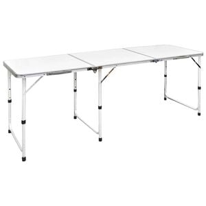 vidaXL Campingtisch zusammenklappbar h&ouml;henverstellbar Aluminium 180 x 60 cm