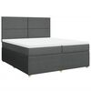 vidaXL Boxspringbett mit Matratze Dunkelgrau 200x200 cm Stoff
