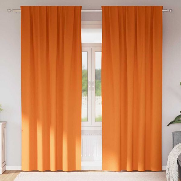 vidaXL Verdunkelungs-Vorh&auml;nge mit Ringen 2 pcs Helles Orange