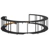 vidaXL Whirlpool-Umrandung mit Stauraum Holztreppe Schwarz Poly Rattan