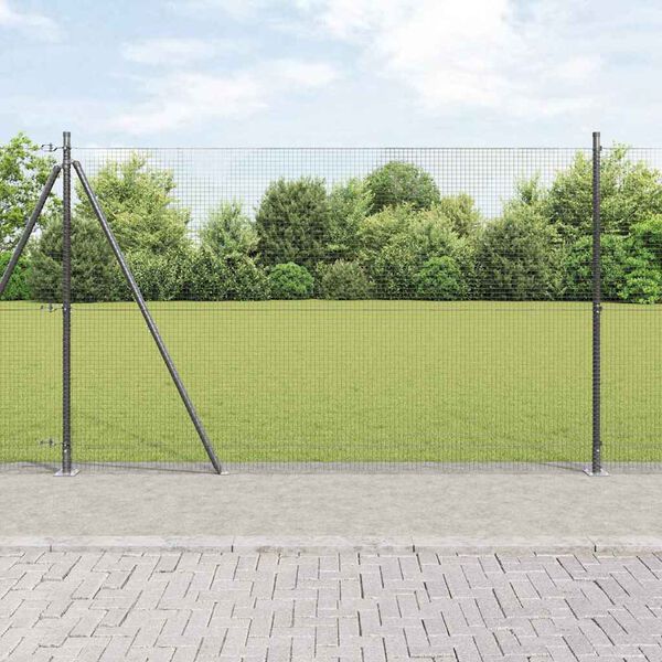 vidaXL Zaunpfosten Grau 50 x 1,4 m (Masche 19 x 19 mm) Stahl und PVC