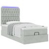 vidaXL Ottoman-Bett mit Matratzen & LEDs Hellgrau 100x200 cm Samt