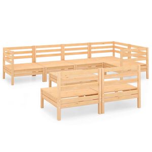 vidaXL 8-tlg. Garten-Lounge-Set Massivholz Kiefer