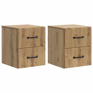vidaXL Wandmontierter Nachttisch 2 pcs Artisan-Eiche 34,5 x 33 x 40 cm
