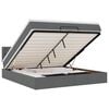 vidaXL Ottomane Bett mit Matratze & LEDs Dunkelgrau 180x200 cm Stoff
