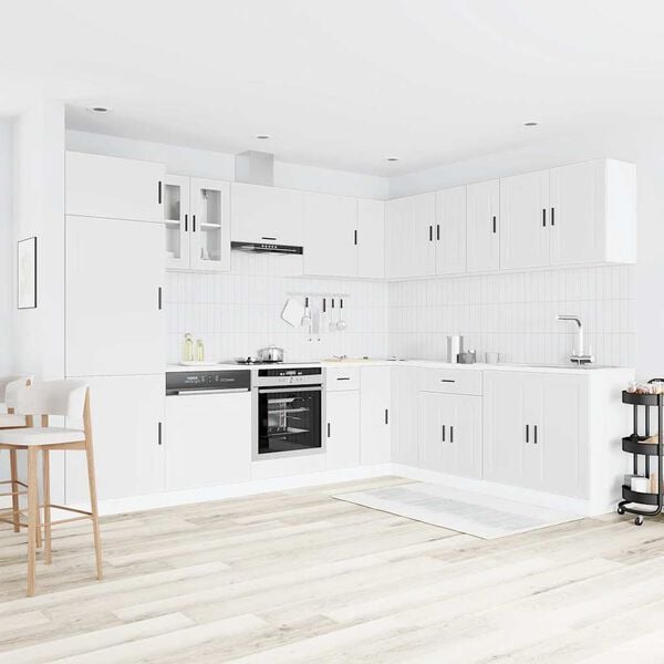 vidaXL 14-tlg. Küchenschrank-Set Porto Weiß Holzwerkstoff