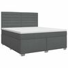 vidaXL Boxspringbett mit Matratze Dunkelgrau 160 x 200 cm Stoff
