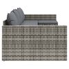vidaXL 2-tlg. Garten-Lounge-Set mit Kissen Grau Poly Rattan