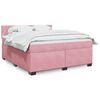 vidaXL Boxspringbett mit Matratze Rosa 180x200 cm Samt
