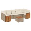 vidaXL 8-tlg. Garten-Sofagarnitur mit Kissen Beige Poly Rattan