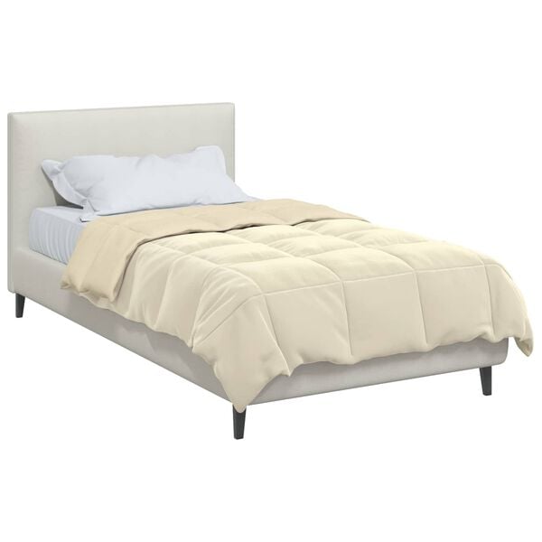 vidaXL Winterbettdecke Gepolstert Creme 155 x 200 cm Mikrofaser