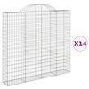 vidaXL Gabionen mit Hochbogen 14Stk. 200x30x180/200cm Verzinktes Eisen