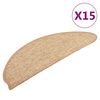 vidaXL Stufenmatten 15 Stk. 56x17x3 cm Hellbraun Halbrund
