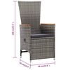 vidaXL 5-tlg. Garten-Essgruppe Grau