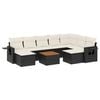 vidaXL 10-tlg. Garten-Sofagarnitur mit Kissen Schwarz Poly Rattan