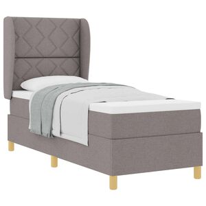 vidaXL Boxspringbett mit Matratze mit Kopfteil Taupe 200 x 80 cm Stoff