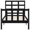 vidaXL Massivholzbett mit Kopfteil Schwarz