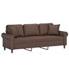 vidaXL 3-Sitzer-Sofa mit Kissen Braun 180 cm Kunstleder