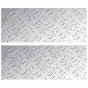 vidaXL Treppe Tritt 2 stk. 50 x 20 cm Silber Aluminium Rechtwinklig