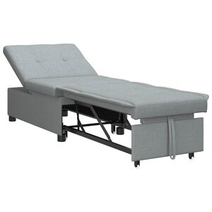 vidaXL Schlafsofa Ausziehbar Hellgrau 194 x 50 x 82 cm Stoff
