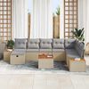 vidaXL Garten-Sofa-Set mit Kissen 9 pcs Beige Poly Rattan