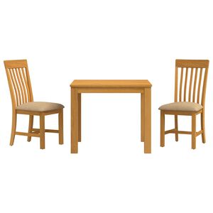 vidaXL Essgruppe 3 stk. Beige Massivholz Eiche