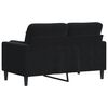 vidaXL 2-Sitzer-Sofa mit Zierkissen Schwarz 120 cm Samt
