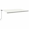 vidaXL Markise Manuell Einziehbar mit LED 500x300 cm Creme