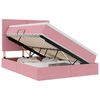 vidaXL LED-Speicherbett mit Matratze Rosa 140 x 200 cm Samt