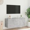 vidaXL TV-Wandschrank mit LED-Leuchten Betongrau 100x35x41 cm