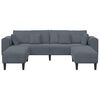 vidaXL Samt Sofa mit Kissen 3 pcs Dunkelgrau 208 cm Samt