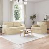 vidaXL Sofa 140cm 2 pcs Creme Metall