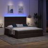 vidaXL Ottoman-Bett mit Matratzen & LEDs Dunkelbraun 160x200 cm Stoff
