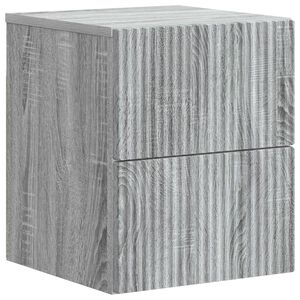 vidaXL Wandmontierter Nachttisch Graues Sonoma 33 x 34,5 x 40 cm