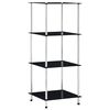 vidaXL Regal mit 4 Ablagen Schwarz 40x40x100 cm Hartglas
