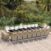 vidaXL 21-tlg. Garten-Essgruppe mit Kissen Poly Rattan Beige