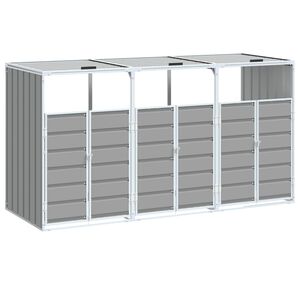 vidaXL M&uuml;lltonnenbox f&uuml;r 3 Tonnen Grau 216x81x115 cm Stahl