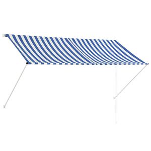 vidaXL Einziehbare Markise 250&times;150 cm Blau und Wei&szlig;