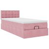 vidaXL Ottoman-Bett mit Matratze & LEDs Rosa 90x190 cm Samt
