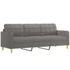 vidaXL 3-Sitzer-Sofa mit Hocker Dunkelgrau 210 cm Stoff