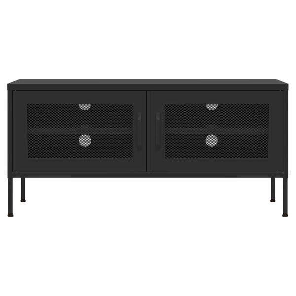 vidaXL TV-Schrank Schwarz 105x35x50 cm Stahl